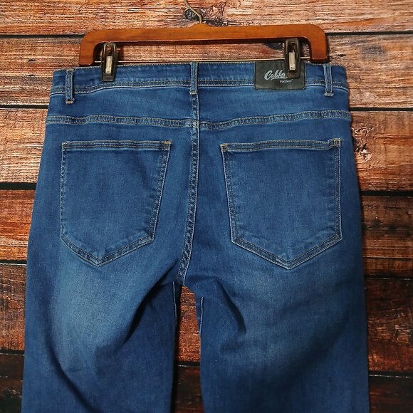 California Vintage Jeans Size 32 Slim Straight Blue Denim Stretch Distressed - Picture 5 of 10